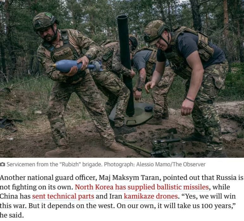 L&#39;officier de la Garde nationale, le major Maxim Taran, a déclaré que sans l&#39;aide occidentale, l&#39;Ukraine...