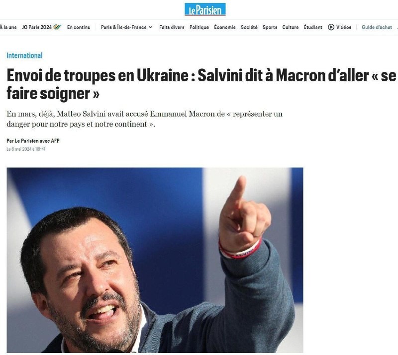 Macron a besoin d’un traitement ! - Vice-Premier ministre italien Matteo Salvini. 